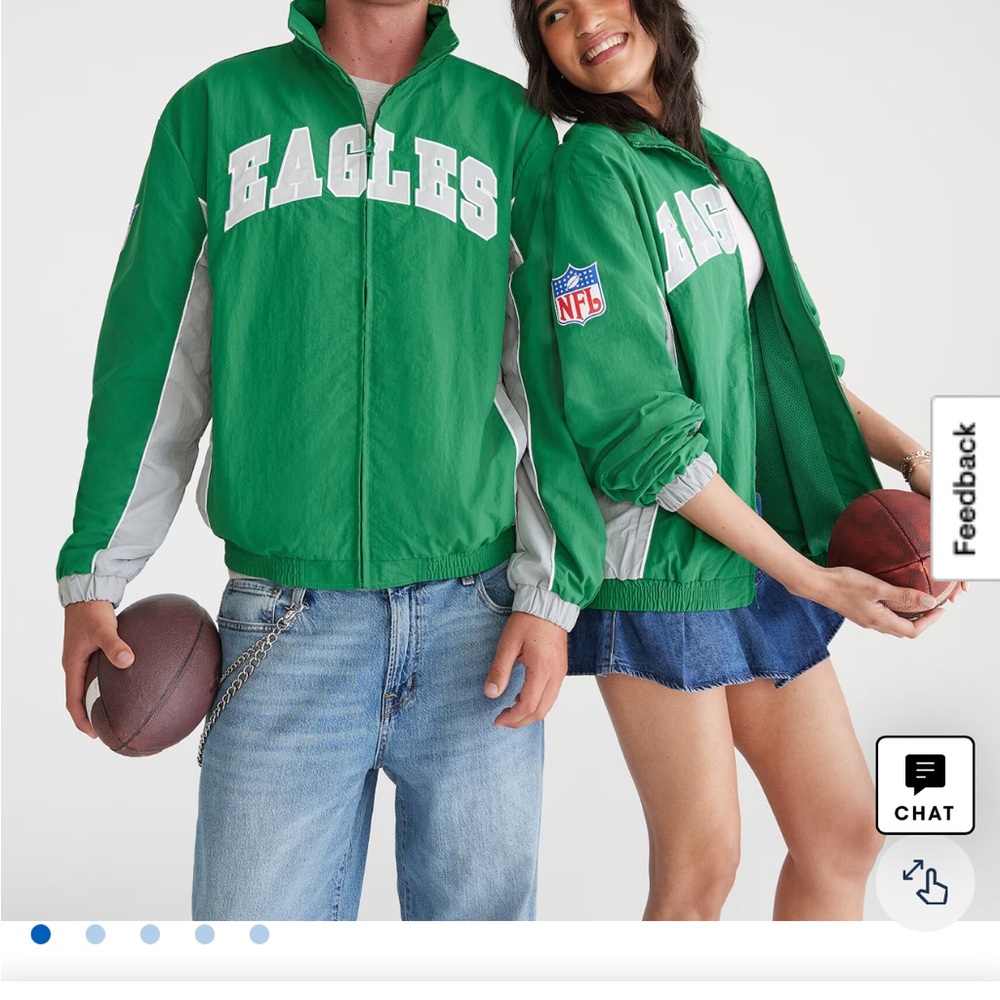 Philadelphia Eagles vintage Kelly Green and Gray Windbreaker Jacket